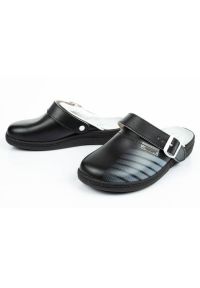 Klapki chodaki buty medyczne Abeba U 7212 czarne. Kolor: czarny. Materiał: skóra #3