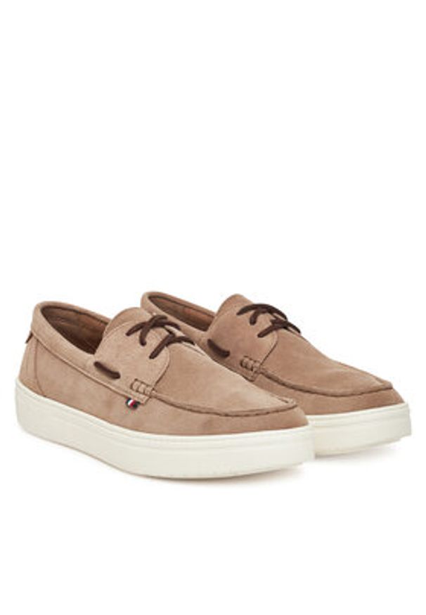 TOMMY HILFIGER - Tommy Hilfiger Półbuty Modern Light Hybrid Suede Boat S FM0FM05352 Brązowy. Kolor: brązowy. Materiał: zamsz, skóra