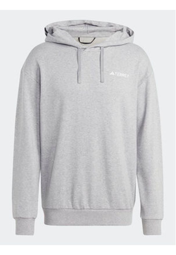 Adidas - adidas Bluza Terrex Logo IB6564 Szary Regular Fit. Kolor: szary. Materiał: bawełna