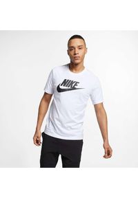 Koszulka sportowa męska Nike M Nsw Tee Icon Futura. Kolor: biały. Długość rękawa: krótki rękaw. Długość: krótkie