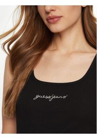 Guess Top W5RP48 KA0H1 Czarny Regular Fit. Kolor: czarny. Materiał: bawełna