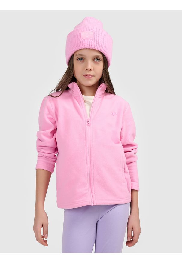 4f - 4F Polar regular bez kaptura dziewczęcy - różowy 134 (8-9 lat). Typ kołnierza: bez kaptura. Kolor: różowy. Materiał: polar. Sezon: lato. Sport: turystyka piesza