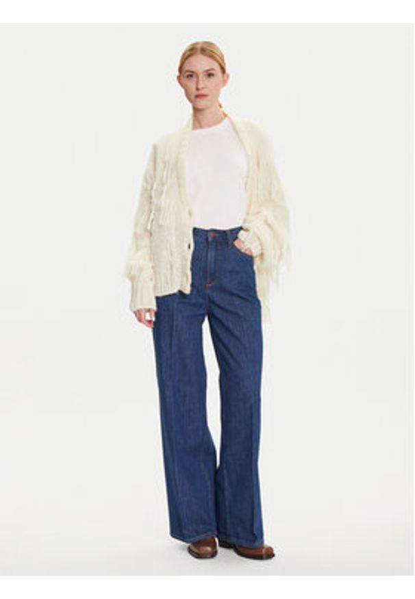 Lee Jeansy Stella 112107279 Granatowy Wide Leg. Kolor: niebieski
