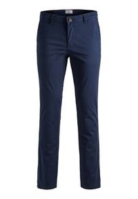 Jack & Jones Chinosy Marco 12150148 Granatowy Slim Fit. Kolor: niebieski. Materiał: bawełna #4