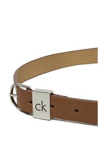 Calvin Klein Pasek Damski Ck Loop Thin Round Buckle 2.5 K60K612856 Brązowy. Kolor: brązowy. Materiał: skóra