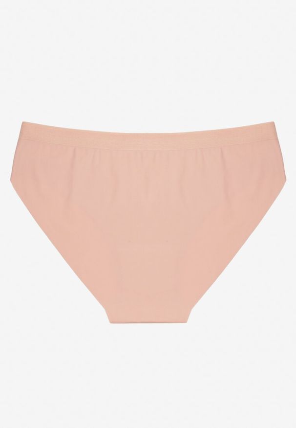 Renee - Jasnoróżowe Majtki Bezszwowe Ozdobione Geometrycznym Wzorem Navlinne. Kolor: różowy. Materiał: jeans. Wzór: geometria, aplikacja