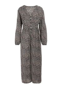 Born2be - Czarny Kombinezon Pyrhele. Okazja: na co dzień. Kolor: czarny. Długość: długie. Wzór: nadruk. Styl: elegancki, casual #5