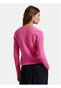 Polo Ralph Lauren Sweter 211971866008 Różowy Slim Fit. Typ kołnierza: polo. Kolor: różowy. Materiał: wełna #5