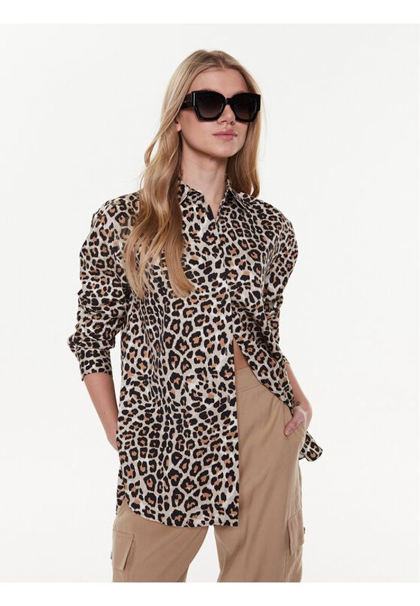 Hugo Koszula The Boyfriend Shirt 50484436 Kolorowy Oversize. Materiał: bawełna. Wzór: kolorowy