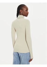Calvin Klein Jeans Golf J20J224225 Beżowy Regular Fit. Typ kołnierza: golf. Kolor: beżowy. Materiał: bawełna #3