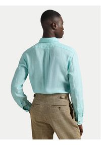 Polo Ralph Lauren Koszula 710968915501 Turkusowy Slim Fit. Typ kołnierza: polo. Kolor: turkusowy. Materiał: len #6