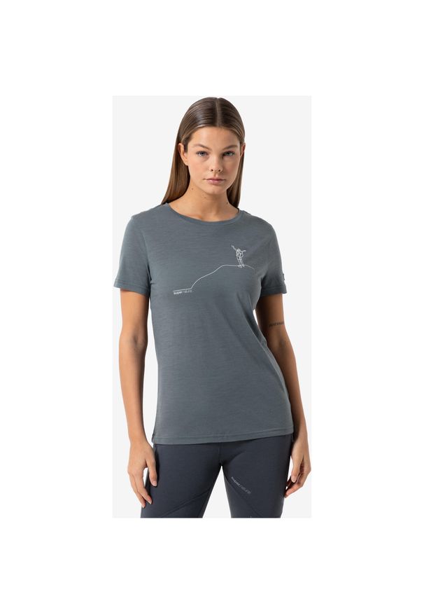 Koszulka z krótkim rękawkiem damska SUPER.NATURAL Bergglück Losee Tee. Kolor: niebieski. Długość rękawa: krótki rękaw. Długość: krótkie