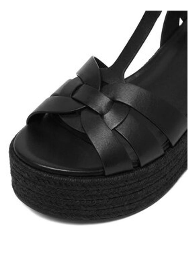 Badura Espadryle EO-AMARI-LT0228-26-805 Czarny. Kolor: czarny. Materiał: skóra