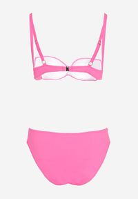 Renee - Fuksjowe Bikini Komplet Dwuczęściowy Biustonosz z Usztywnionymi Miseczkami Majtki Typu Figi Wistella. Kolor: różowy. Wzór: aplikacja #4