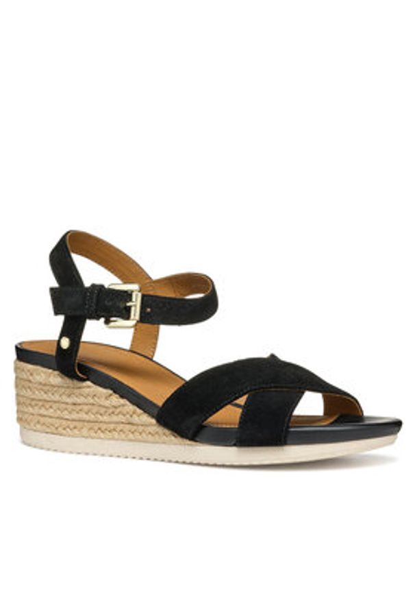 Geox Espadryle D Ischia Corda D55HHB 00020 C9999 Czarny. Kolor: czarny. Materiał: skóra, zamsz