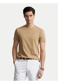 Polo Ralph Lauren T-Shirt 710671438329 Beżowy Custom Slim Fit. Typ kołnierza: polo. Kolor: beżowy. Materiał: bawełna