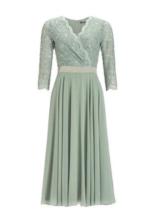 Swing Sukienka koktajlowa 5AE29100 Zielony Regular Fit. Kolor: zielony. Materiał: syntetyk. Styl: wizytowy