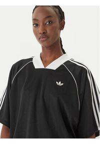 Adidas - adidas T-Shirt 3-Stripes Jaquard KD2904 Czarny Oversize. Kolor: czarny. Materiał: syntetyk #5