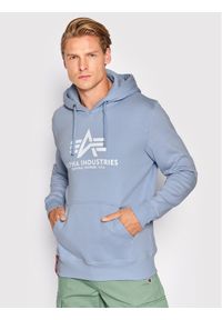 Alpha Industries Bluza Basic 178312 Błękitny Regular Fit. Kolor: niebieski. Materiał: bawełna