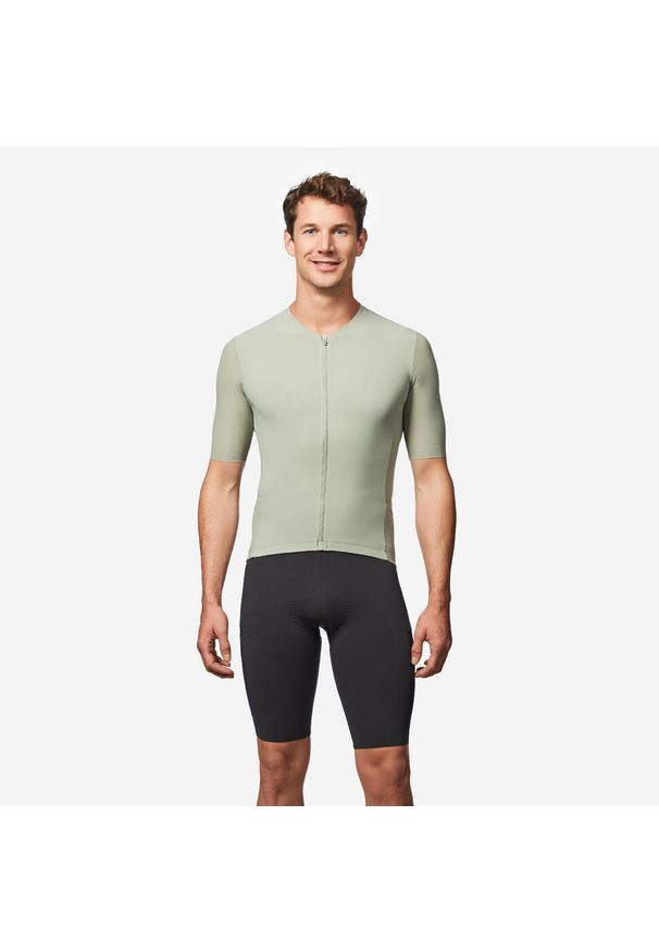 VAN RYSEL - Koszulka rowerowa szosowa Van Rysel EDR ULTRA. Kolor: zielony. Materiał: mesh