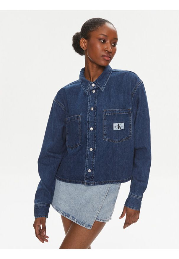 Calvin Klein Jeans Koszula jeansowa J20J222794 Niebieski Regular Fit. Kolor: niebieski. Materiał: bawełna