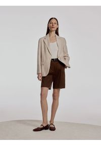 Reserved - Szorty bermudy z lyocellu - brązowy. Kolor: brązowy #1