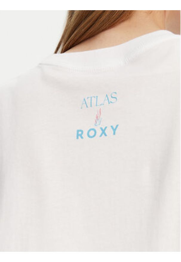 Roxy T-Shirt ERJZT05899 Biały Relaxed Fit. Kolor: biały. Materiał: bawełna