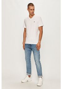 Lacoste - T-shirt TH2036 TH2036-166. Okazja: na co dzień. Kolor: biały. Materiał: dzianina. Wzór: aplikacja. Styl: casual #3