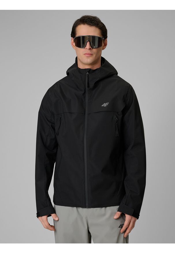 4f - 4F Kurtka przejściowa membrana 5000 męska - czarna S. Okazja: na spacer, na co dzień, do pracy. Kolor: czarny. Materiał: materiał. Styl: casual
