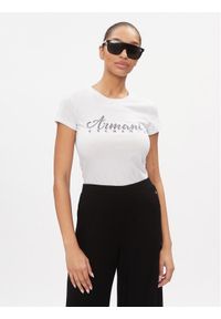 Armani Exchange T-Shirt 8NYT91 YJG3Z 1000 Biały Regular Fit. Kolor: biały. Materiał: bawełna