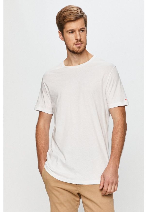 John Frank - T-shirt. Okazja: na co dzień. Kolor: biały. Materiał: dzianina. Styl: casual