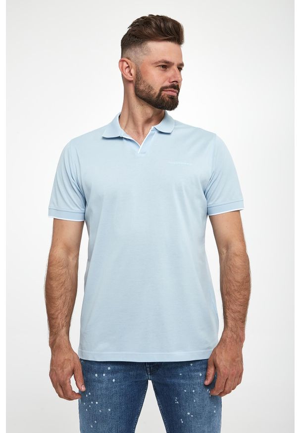 Karl Lagerfeld - Polo męskie z logo KARL LAGERFELD. Typ kołnierza: polo