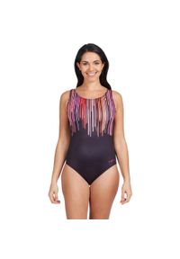 ZOGGS - Zoggs Morocco Scoopback Swimsuit – Rozmiar 32. Kolor: czarny. Wzór: nadruk