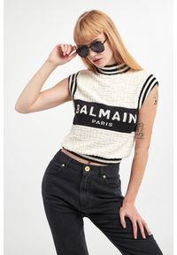 Balmain - Top wełniany damski BALMAIN. Materiał: wełna #1