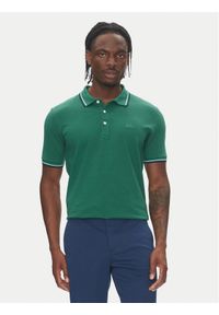 Lindbergh Polo 30-404010 Zielony Relaxed Fit. Typ kołnierza: polo. Kolor: zielony. Materiał: bawełna