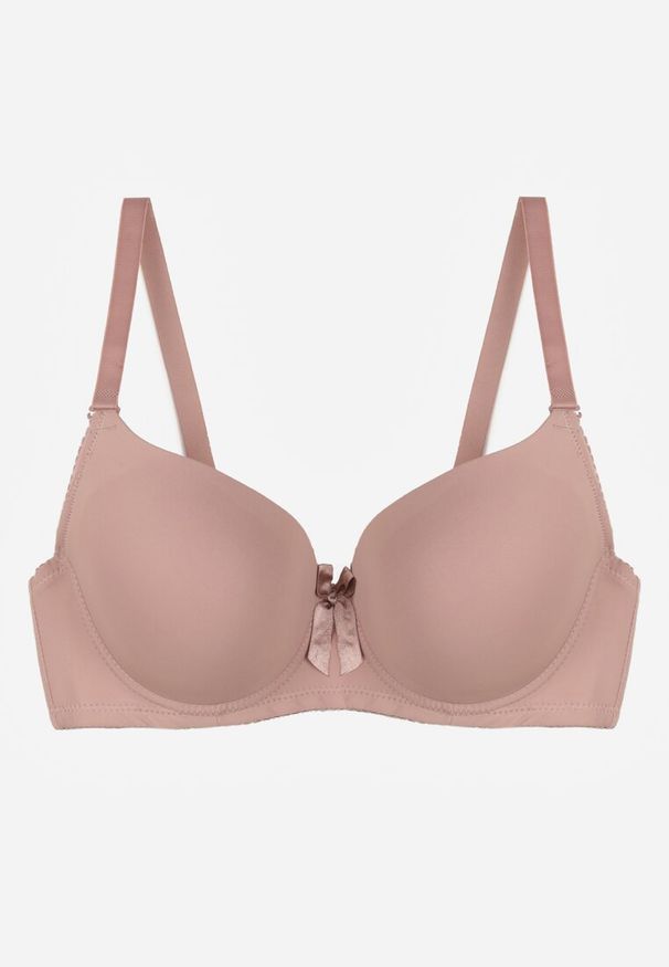 Renee - Jasnofioletowy Biustonosz o Gładkim Wykończeniu z Kokardką Phiphise. Kolor: fioletowy. Wzór: gładki