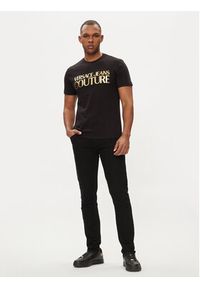 Versace Jeans Couture T-Shirt 76GAHT00 Czarny Regular Fit. Kolor: czarny. Materiał: bawełna