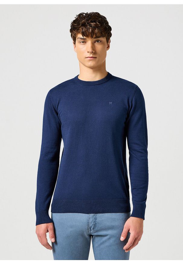 Wrangler - WRANGLER MĘSKA BLUZA KNIT SWEATER NAVY 112357427