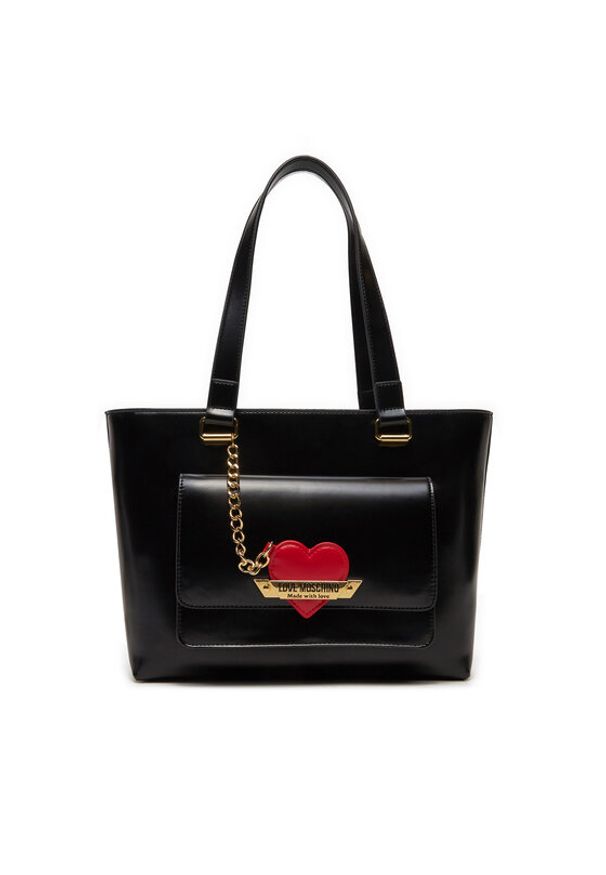 Love Moschino - LOVE MOSCHINO Torebka JC4141PP1LLM1000 Czarny. Kolor: czarny. Materiał: skórzane