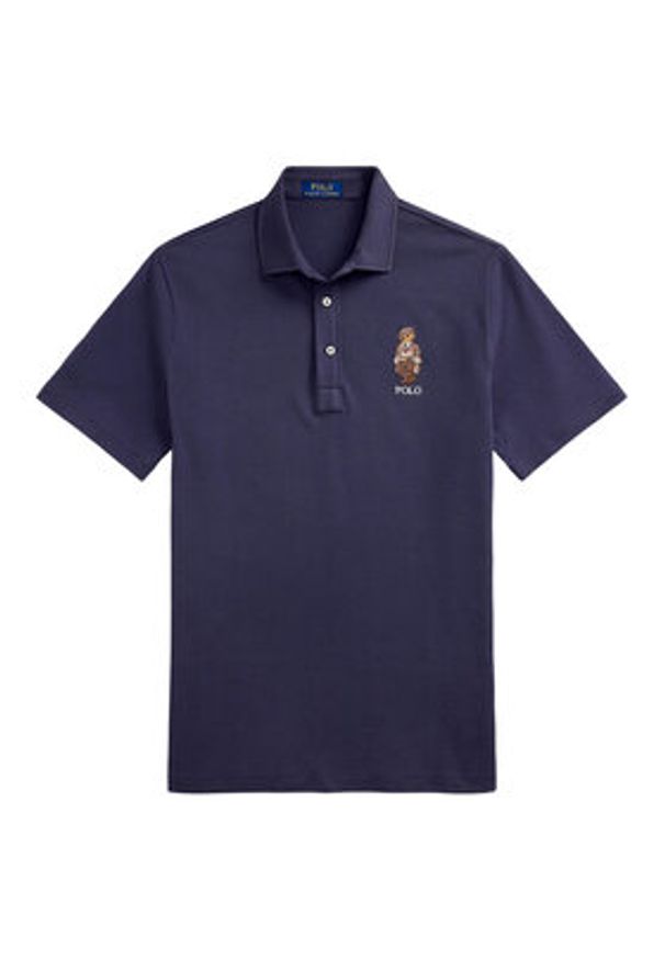 Polo Ralph Lauren Polo 710P00083001 Granatowy Custom Slim Fit. Typ kołnierza: polo. Kolor: niebieski. Materiał: bawełna