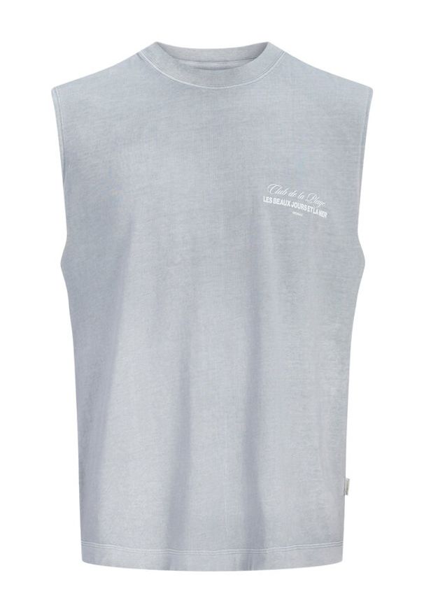 Jack & Jones Tank top Cassis 12295076 Niebieski jasny Regular Fit. Kolor: niebieski. Materiał: bawełna
