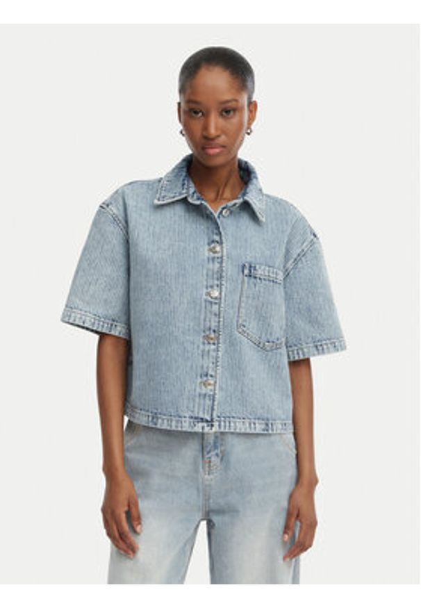 Hugo - HUGO Koszula jeansowa Gesila_1 50559758 Błękitny Relaxed Fit. Kolor: niebieski. Materiał: bawełna