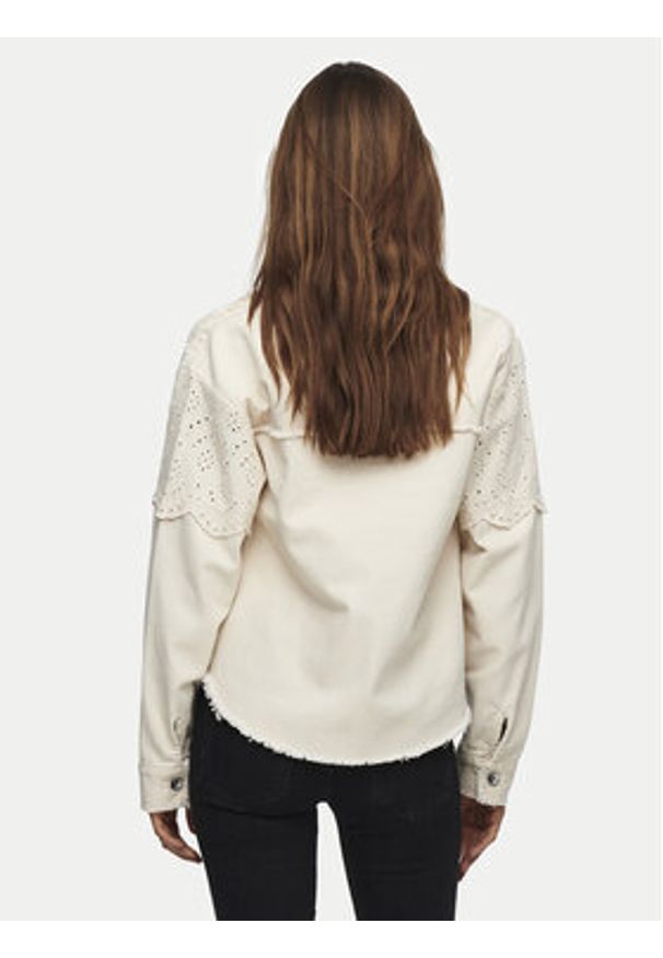 only - ONLY Kurtka jeansowa Elena 15232378 Beżowy Regular Fit. Kolor: beżowy. Materiał: bawełna