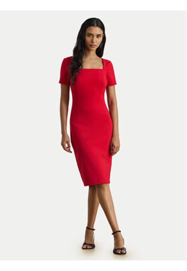 Lauren Ralph Lauren - LAUREN RALPH LAUREN Sukienka koktajlowa 253P08759002 Czerwony Slim Fit. Kolor: czerwony. Materiał: syntetyk. Styl: wizytowy