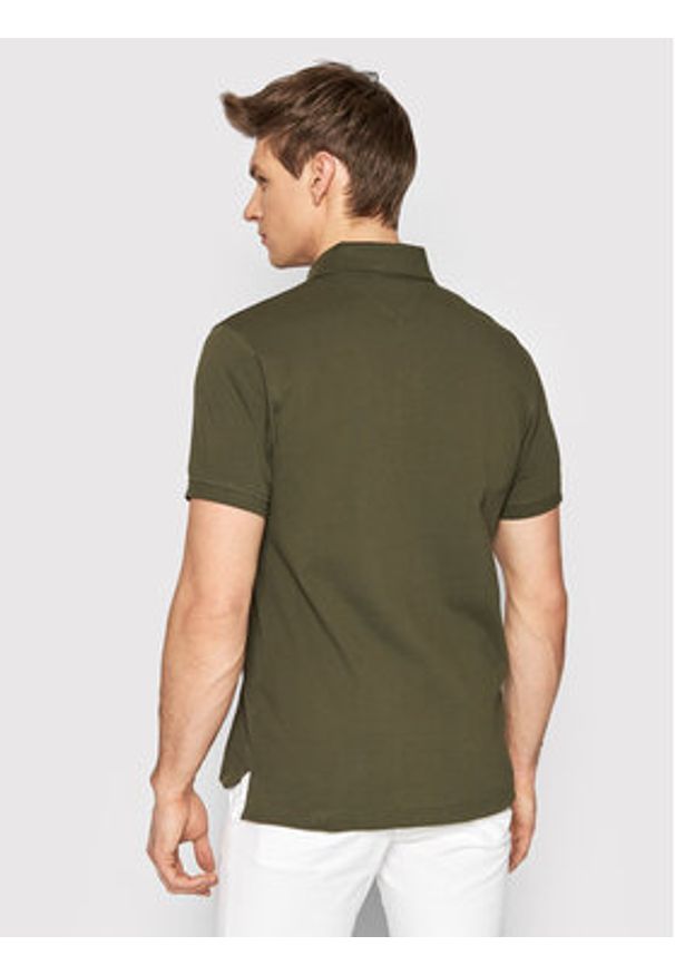TOMMY HILFIGER - Tommy Hilfiger Polo 1985 MW0MW17771 Zielony Slim Fit. Typ kołnierza: polo. Kolor: zielony. Materiał: bawełna
