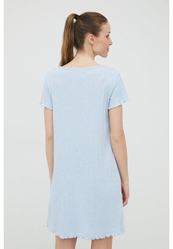 DKNY - Dkny koszula nocna damska. Kolor: niebieski. Materiał: dzianina. Długość: krótkie