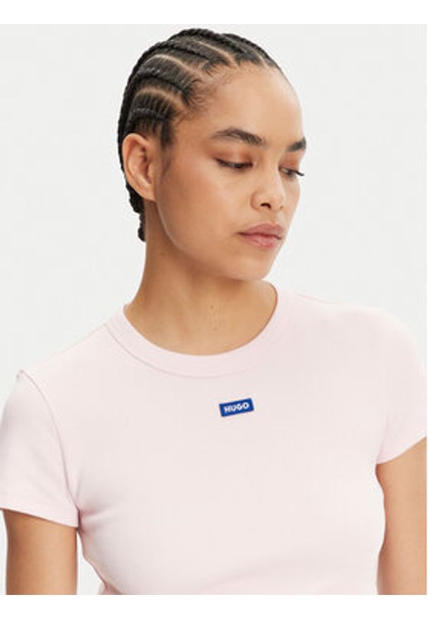 Hugo - HUGO T-Shirt Baby 50510749 Różowy Slim Fit. Kolor: różowy. Materiał: bawełna