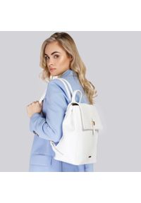 Wittchen - Damski plecak z plecionką na klapie. Kolor: biały. Materiał: skóra ekologiczna. Wzór: aplikacja. Styl: casual, boho #3