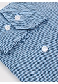Pako Lorente - PAKO LORENTE - Jasnoniebieska dzianinowa koszula męska. Typ kołnierza: kołnierzyk włoski. Kolor: niebieski. Materiał: dzianina. Długość rękawa: długi rękaw. Długość: długie. Wzór: melanż #6