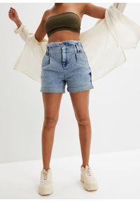 bonprix - Szorty dżinsowe paperbag. Kolor: niebieski #1